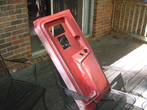1986 Ford Bronco - Door panel after being thoroughly cleaned with "Purple Power" and a brush, and wiped down with Acetone.
