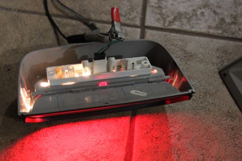 2003 Ford Crown Victoria - This is from my 2003 parts car, it was used to test gutting a Ford OEM CHMSL and replacing it with a Federal Signal LEDs. *one blub is burn…