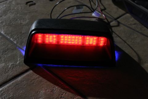 2003 Ford Crown Victoria - This is an aftermarket LED third brake light assembly with blue accent lighting.