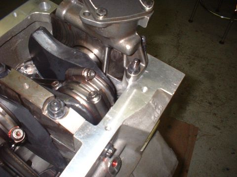 1965 Shelby Cobra - Internal engine components including crankshaft and connecting rods are visible in this close-up view.