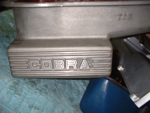 1965 Shelby Cobra - Close-up of an engine component marked "COBRA" and "TDB".