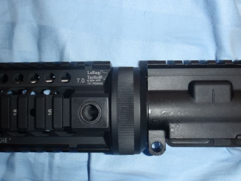 1991 Ford Bronco - Close-up of a black firearm rail system showing manufacturer markings and a patent pending notice.