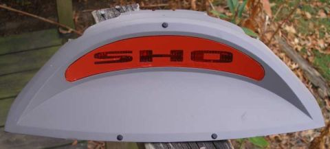 1997 Ford Taurus - Ford Taurus SHO rear bumper applique with red insert and SHO lettering.