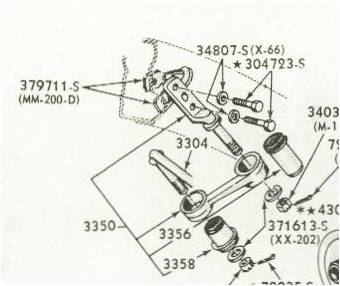 1972 Ford Ranchero - Exploded parts breakdown of a Ford front suspension control arm assembly with numbered components and part numbers.