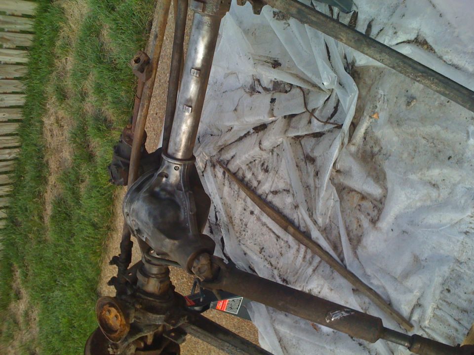 Ford Bronco front axle assembly with differential housing and driveshaft