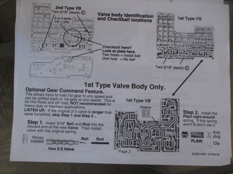 1995 Ford Bronco - Technical diagrams detail transmission valve body identification and installation steps.