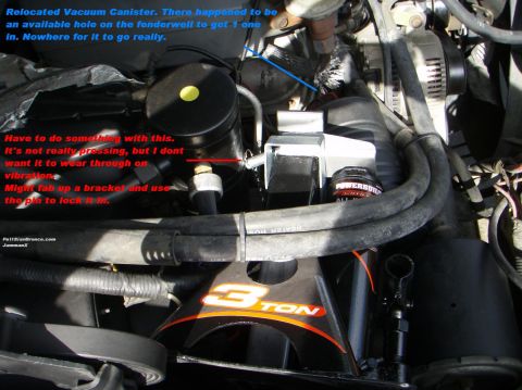 1995 Ford Bronco - Close-up view of an engine bay, showing various components and handwritten notes.