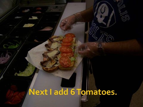 1989 Ford Bronco - Sandwich assembly in progress, showing ingredients and preparation.