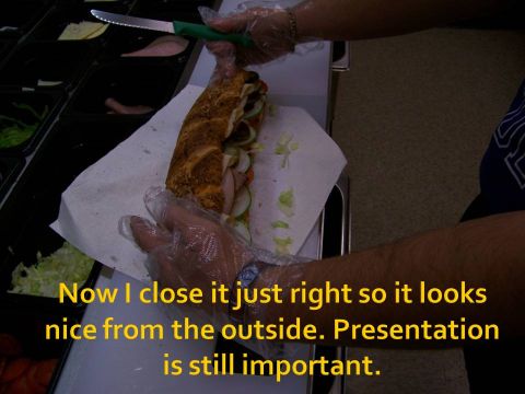 1989 Ford Bronco - Sandwich preparation with text about presentation.