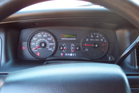 2001 Ford Crown Victoria - Dashboard view of a 2001 Ford Crown Victoria, showing odometer reading 124,974 miles.