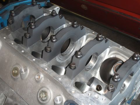 1972 Ford Ranchero - splayed caps for Cleveland mains, 4.185 bore, 55mm roller cam bearings & 9.2 deck,