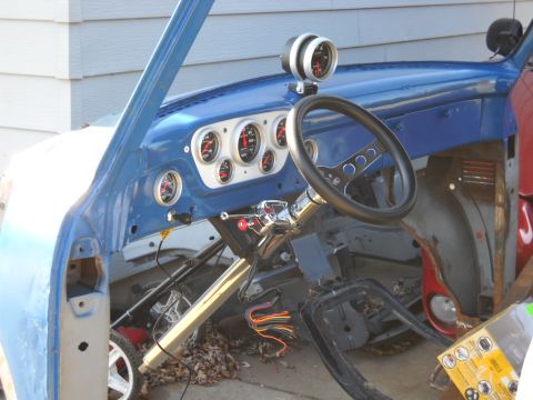 1954 Ford F-100 - 11-02-2010: I then bolted on the steering wheel. I'm not totally in love with this steering wheel ( only paid $20.00 for it new ) . But I'm…
