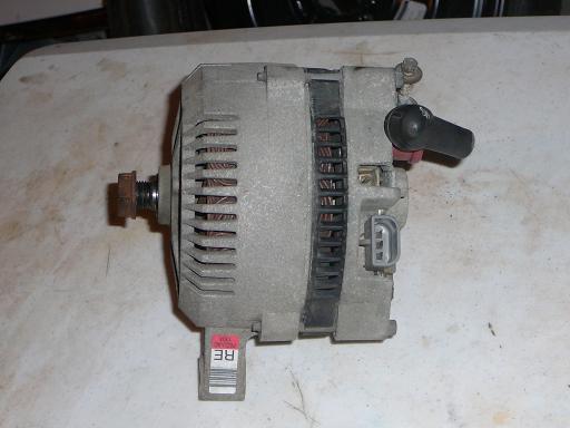 Alternator with visible part number label