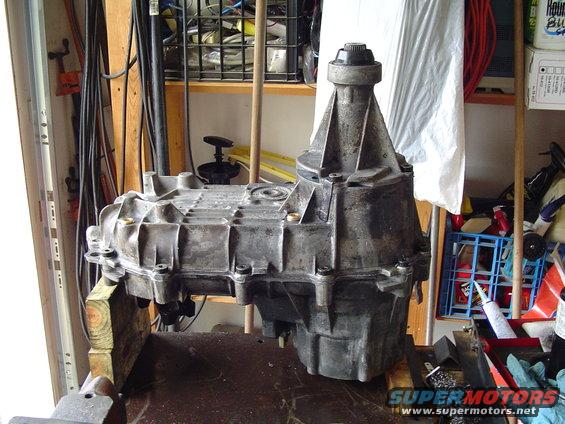 Transfer case on workbench