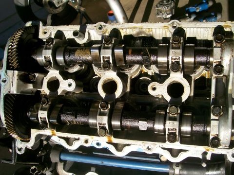 1995 Ford Probe - Internal view of an engine's camshaft assembly, showing the intricate mechanical components.