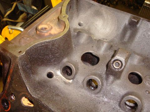 1989 Ford Bronco - This is a close-up view of an engine block, likely undergoing maintenance or repair.