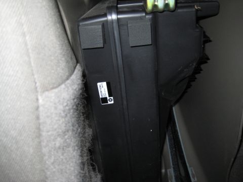 2005 Jeep Wrangler - A sticker with part number 56039743AC is visible on a black automotive component.