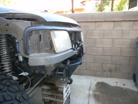 1997 Ford Ranger - Front end of a 1997 Ford Ranger, showing disassembled components and suspension.