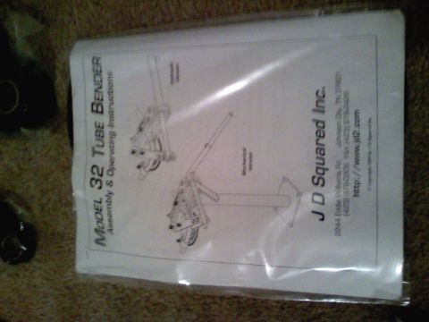 1990 Ford Bronco - Assembly and operating instructions for a JD Squared Model 32 tube bender are shown.