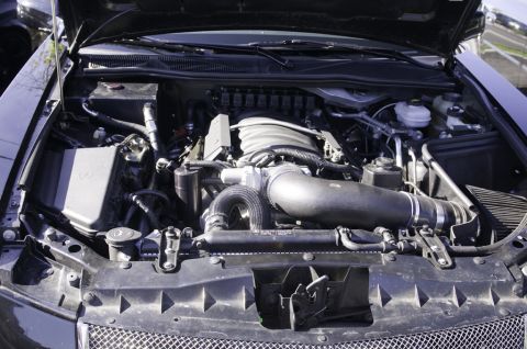 2006 Cadillac STS - The engine bay of a 2006 Cadillac STS, viewed from above with the hood raised.