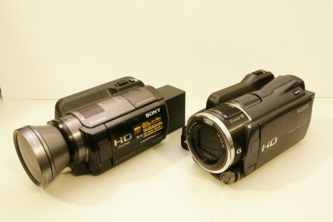 1993 Ford Taurus - Two Sony camcorders are displayed on a white surface.