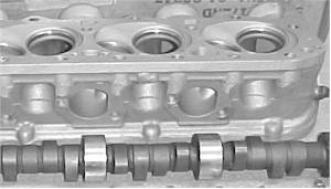 1972 Ford Ranchero - Close-up of an engine cylinder head and camshaft assembly.