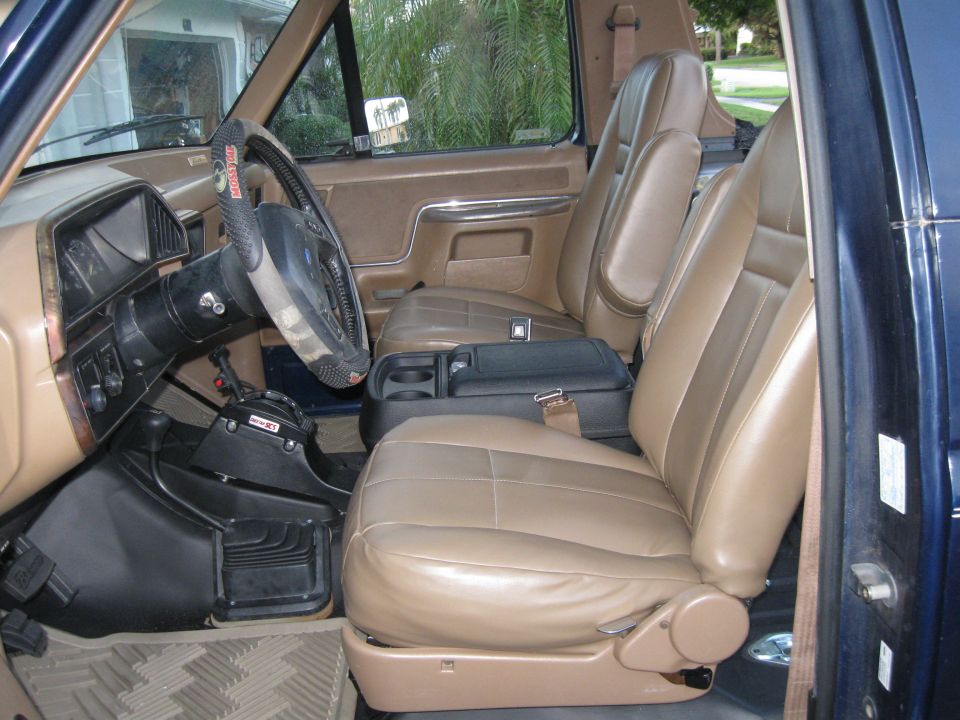 Newly reupholstered seats installed.