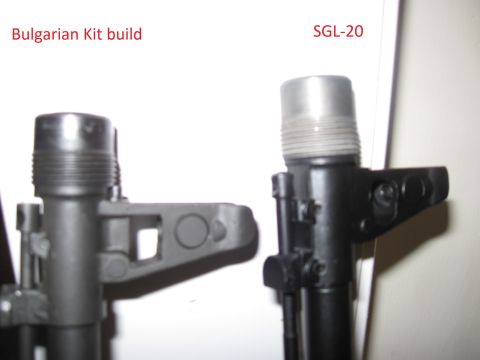 2000 Ford Crown Victoria - Comparison of two rifle front sight assemblies, one identified as a Bulgarian Kit build and the other as SGL-20.