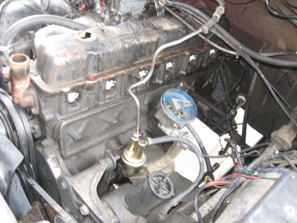 Spark plug and wires removed.