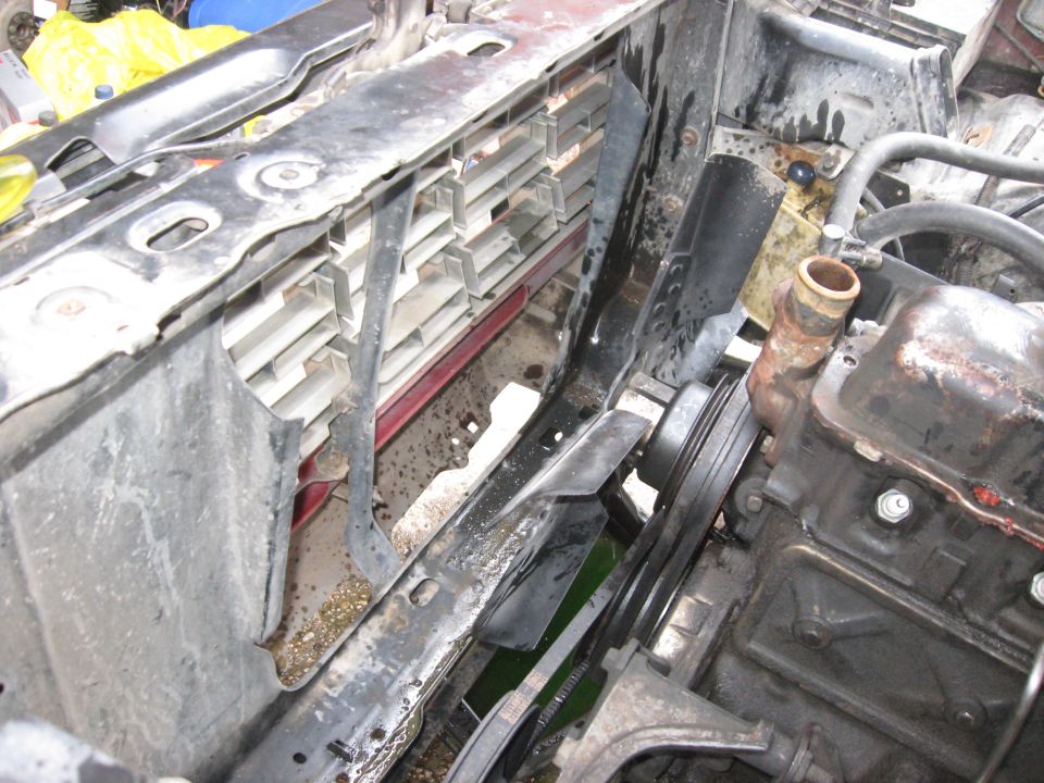 Radiator unbolted and taken out.