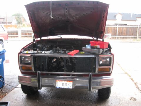 1981 Ford Bronco - Need to make room for the cam to come out, so the grill needs to come off.