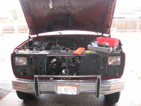 1981 Ford Bronco - Needed more room to work, so removed the rest of the grill trim.
