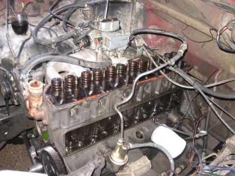 1981 Ford Bronco - Lifter cover and distributor removed .
