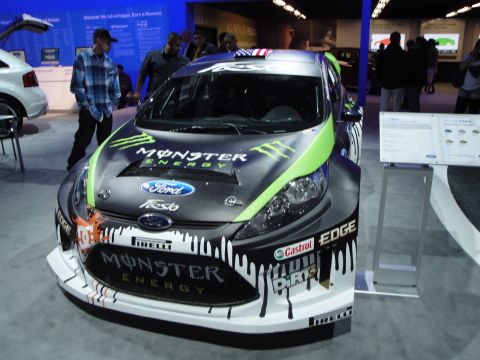 1993 Ford Taurus - This Monster Energy branded Ford Fiesta rally car features "DIRT 3" graphics and Pirelli tires.
