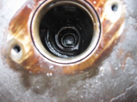 1981 Ford Bronco - A shot down the camshaft hole.