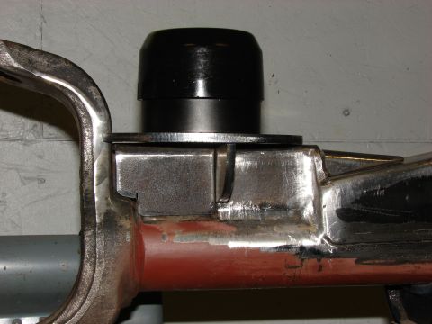 1993 Jeep Wrangler - This image shows a close-up of a vehicle's suspension component, a black rubber boot.