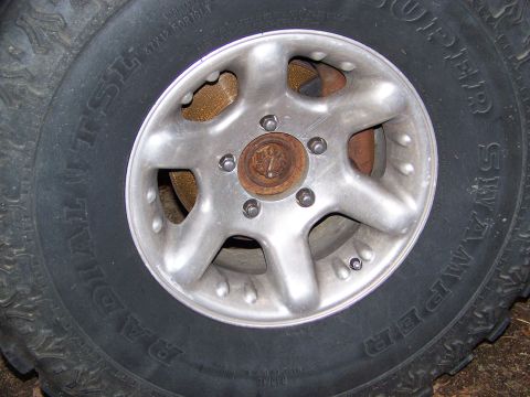 1992 Jeep YJ - This photo shows a wheel and tire, not the entire 1992 Jeep YJ.
