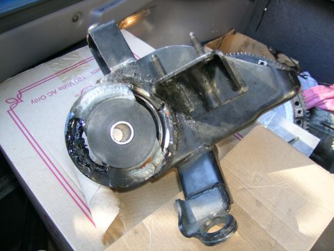 1995 Ford Probe - A heavily modified engine mount is shown, likely for a custom build, with visible signs of welding and wear.