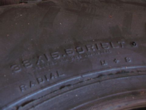 1968 Ford Mustang - Close-up of tire sidewall showing size and radial information.