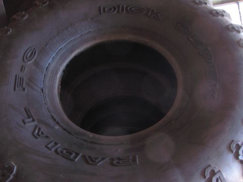 1968 Ford Mustang - Close-up view of a Dick Cepek Radial E-O tire, showing the brand name and radial construction.