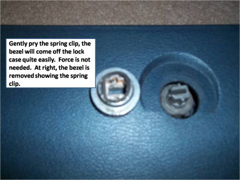 1972 Ford Ranchero - This photo shows a close-up of two circular interior components, likely related to a lock or ignition mechanism.