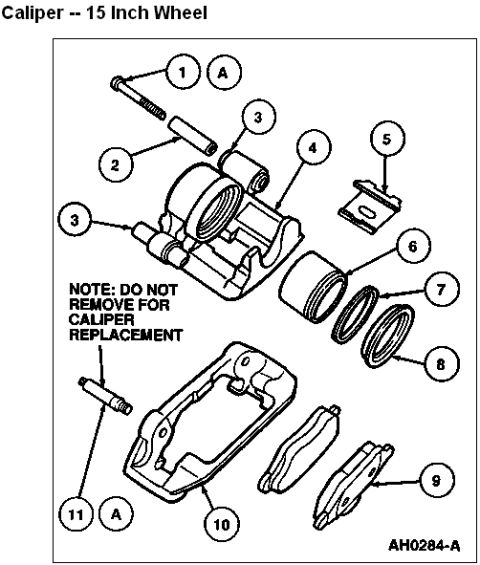1997 Mercury Cougar - Diagram shows an exploded view of a vehicle part with numbered components for assembly or repair.