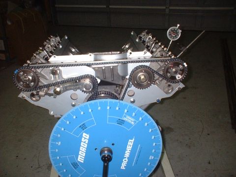 1965 Shelby Cobra - Setting engine timing with a Moroso Pro-Wheel and dial indicator.