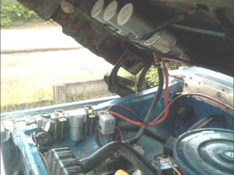 1978 Ford Bronco - Close-up view of the engine bay, highlighting the onboard air system components.