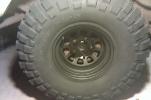 1979 Ford Bronco - Close-up of a BFGoodrich tire and wheel assembly.
