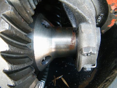 1982 Ford Bronco - Close-up view of differential gears and housing, showing signs of wear and rust.