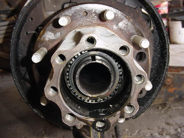 locknut removed, BEWARE, some are left hand thread.
