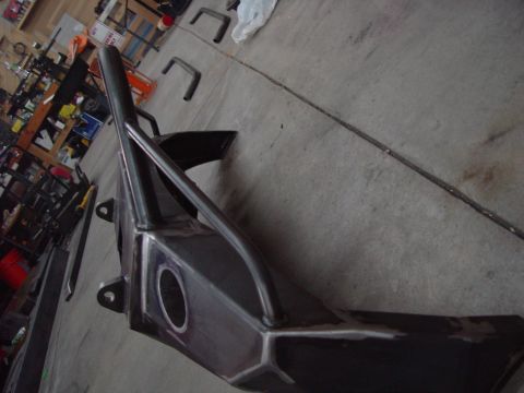 1993 Ford Bronco - Custom steel bumper fabricated from raw metal, ready for installation.