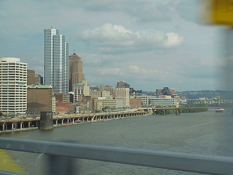 1998 Ford Taurus - View of a city skyline from a bridge, with a river in the foreground.