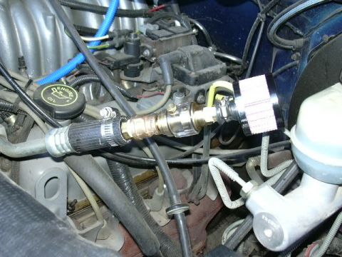 1991 Ford Bronco - I installed an auto oiler on the intake. Haven't perfected the oiling yet.